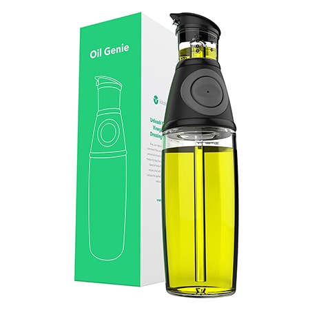Dispensador de aceite de oliva, dispensador de botellas de vinagre y aceite  de oliva, 16.9 fl oz/17 onzas, botellas de aceite para cocina con 1