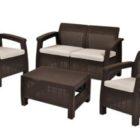 JUEGO MUEBLES FERRARA 4 PIEZAS PARA EXTERIOR MARRON