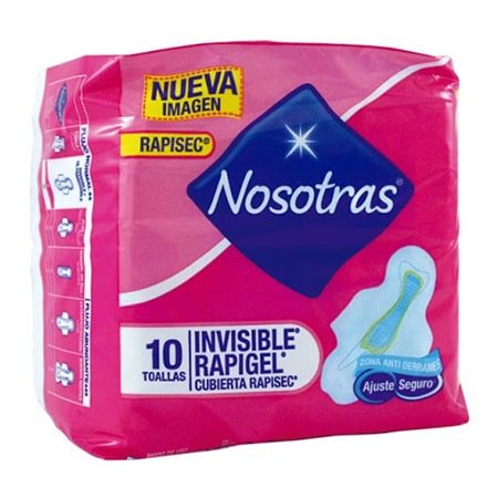 NOSOTRAS TOALLA SANITARIA INVISIBLE 10UND