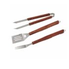 SET UTENSILIOS PARA BBQ MANGO MADERA 3PZAS