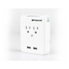 PROTECTOR DE VOLTAJE POLAROID 2 SALIDAS+2 PUERTOS USB