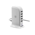 CARGADOR 5 USB BLANCO PROTECCION VOLTAJE