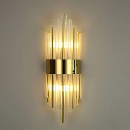 APLIQUE METAL DORADO Y CRISTAL