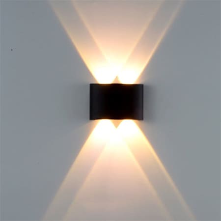 APLIQUE 2 LED INTEGRADO NEGRO OVALADO