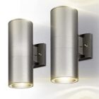 APLIQUE EXTERIOR LISO GRIS DOBLE LUZ