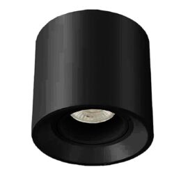 LAMPARA TECHO GU10 SUPERFICIE REDONDA NEGRA