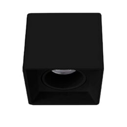 LAMPARA TECHO GU10 SUPERFICIE CUADRADA NEGRA