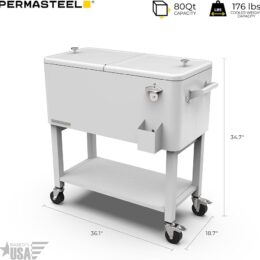 HIELERA/NEVERITA PERMASTEEL 80QT DESMONTABLE BLANCA